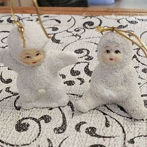 Adorable Vintage  Snow Baby Ornaments